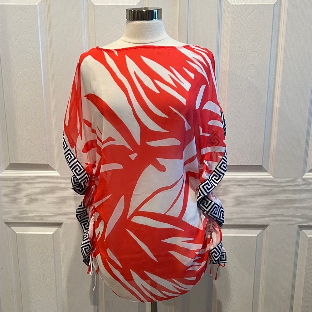 VICTORIA’S SECRET Sheer Tropical Side Ruched Swim Coverup